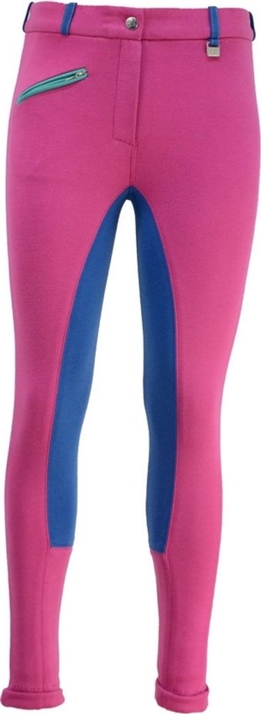 HyPERFORMANCE Kinder Reithose Mizs Zeddy BZ1861 (164) (Pink/Kobaltblau/Türkis)