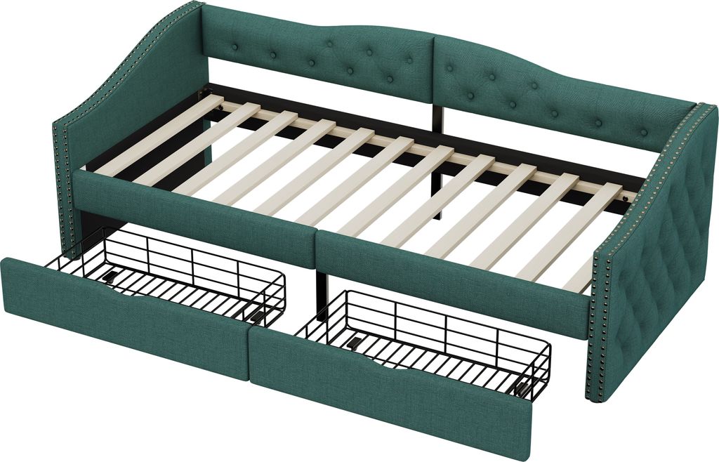 Merax Tagesbett 90x200cm Schlafsofa mit 2 Schubladen und Produktbild 8
