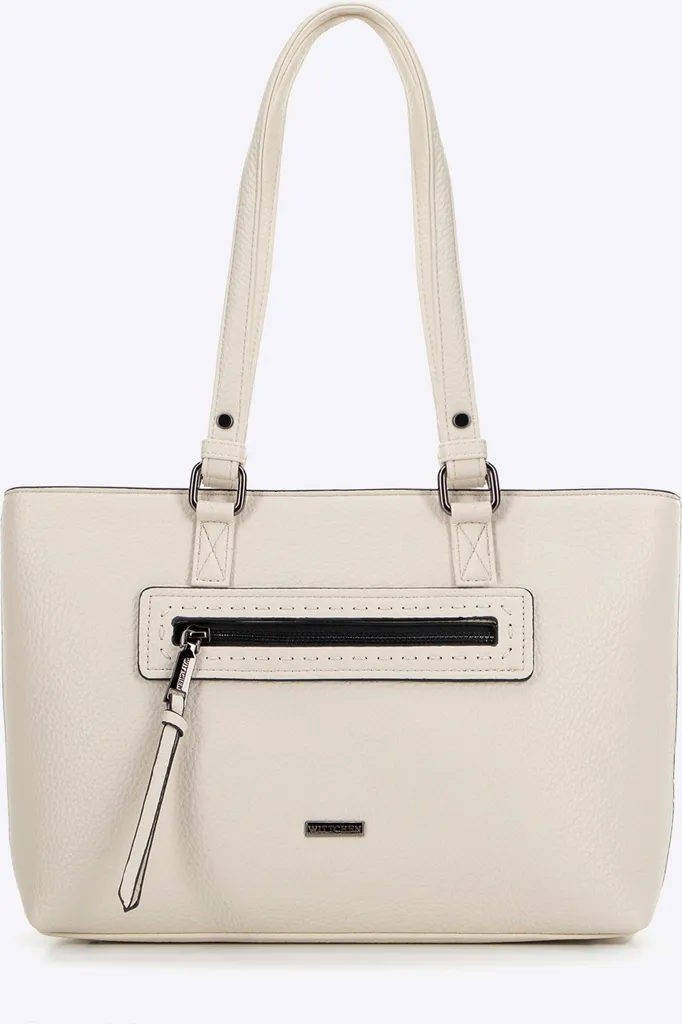 Sac à main porté épaule Wittchen crème à pois pour femme moderne