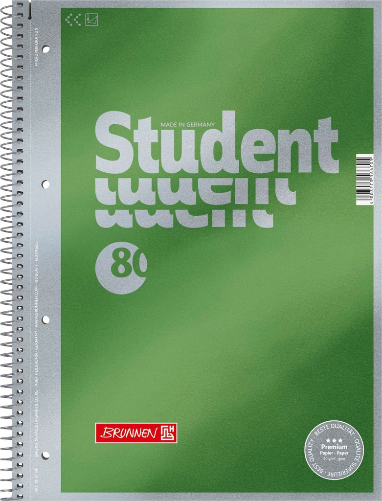 BRUNNEN 1067140 Bloc College Student Premium A4 non ligné Image du produit 