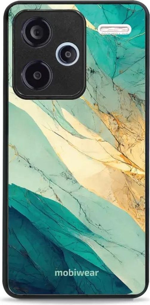 Handyhülle für Xiaomi Redmi Note 13 Pro Plus 5G, Mobiwear Glossy Case, Türkis-Marmor