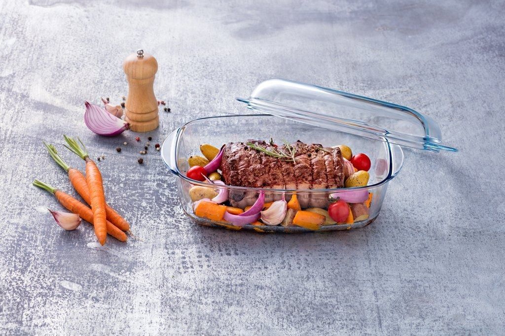 PYREX Kasserolle eckig, 4,4 l, mit 2,3 l Deckel, Höhe: 150 Produktbild 9