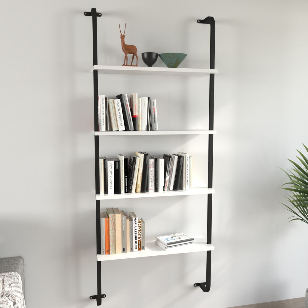 VCM Holzregal hängend | platzsparendes Regal | Maße: H. 150 x B. 64 x T. 20 cm | Elegantes Regal hängend | Aufbewahrungsregal | Bücherregal | W...