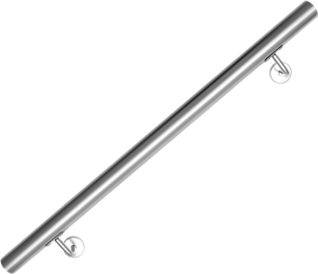 TolleTour Edelstahl Handlauf 50 - 200 cm Treppengeländer Innen &Außen Geländer Wandhandlauf für Treppe aus Edelstahlrohr V2A, Mit Montagemateri...