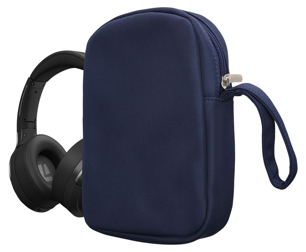 kwmobile Kopfhörer Tasche für Over Ear Headphones kompatibel mit Headset / Overear headphone Case - Kopfhörer Hülle mit Reißverschluss - Dunke...