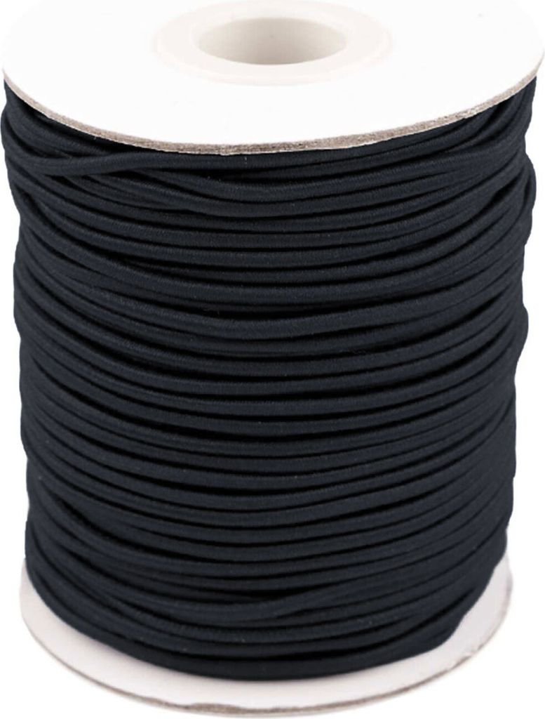50m extra starke Gummikordel Gummischnur 2mm schwarz