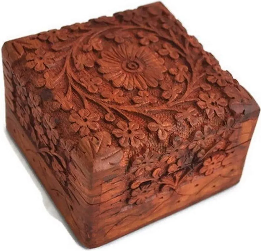 Boîte à bijoux en bois fait main Design 9 - Organisateur artisanal chic