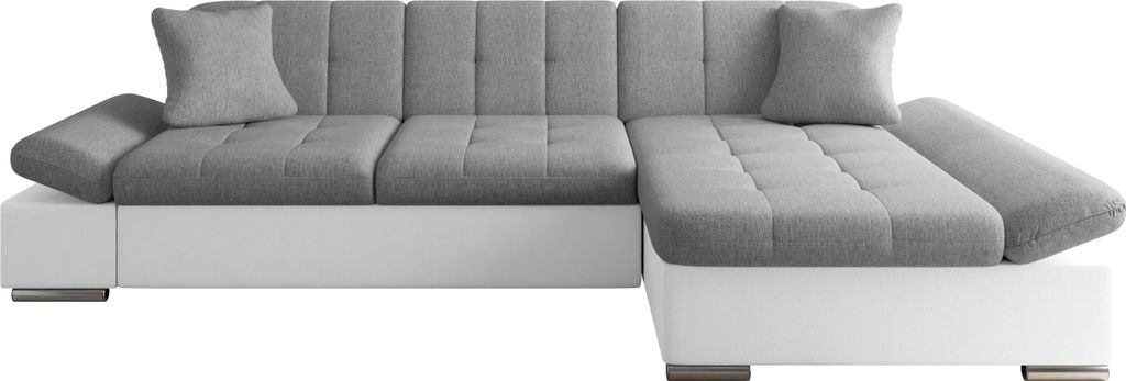 MIRJAN24 Ecksofa Montana mit Regulierbare Armlehnen, L-Form Sofa vom Hersteller (Farbe: Soft 017 + Soul 17, Seite: Rechts)