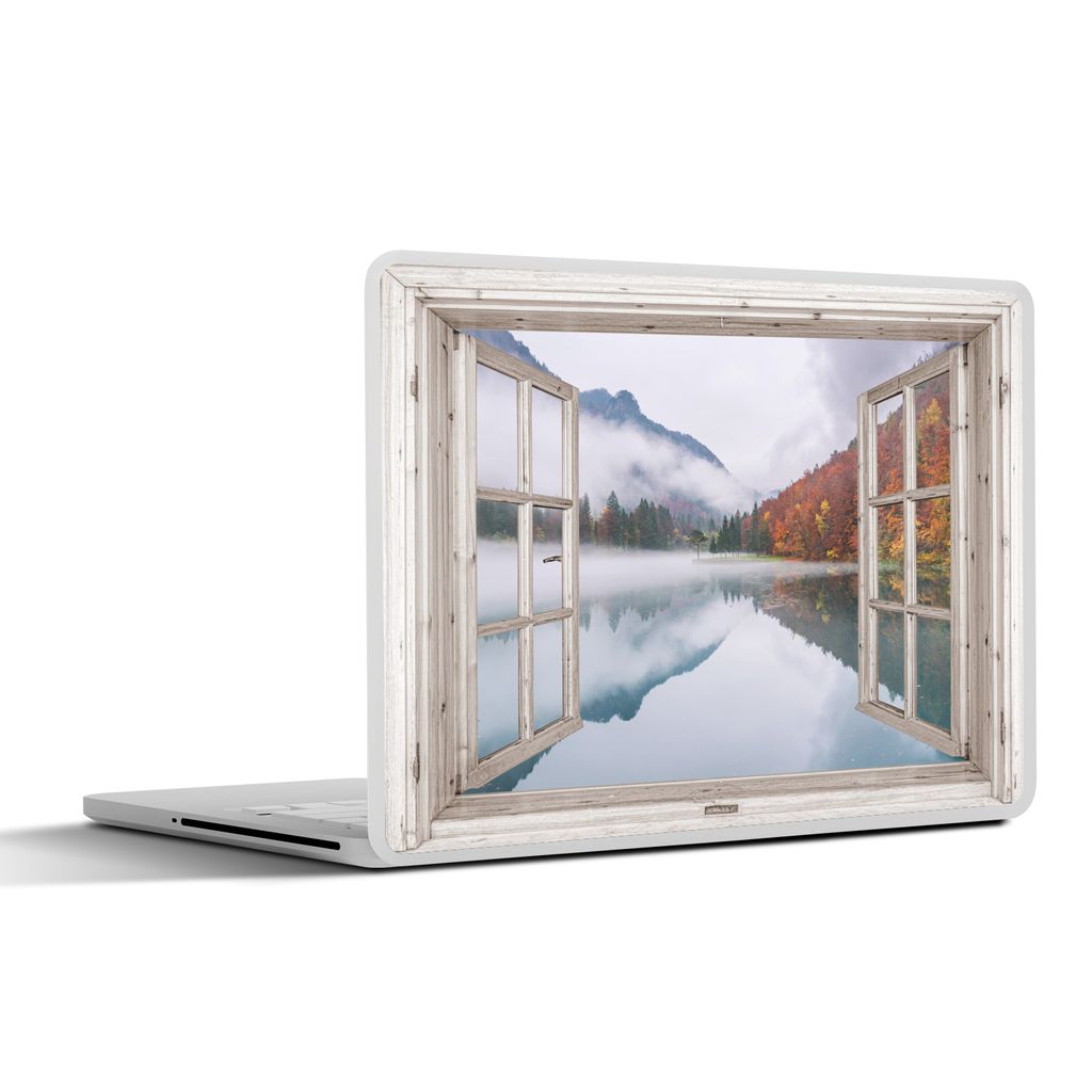 MuchoWow Laptop Aufkleber Sticker Cover Aussicht - Herbst - Wasser 36.5x27.5 cm - Laptop-Sticker