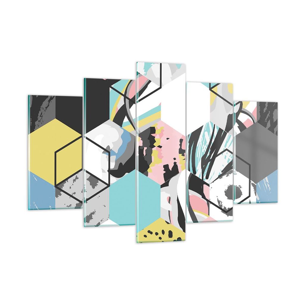 Bilder auf glas - Abstraktion modern - 150x100cm - Glasbilder - Wandbilder - Kunstdruck - zum Aufhängen bereit - Wanddekoration aus Glas - Glas Bi...