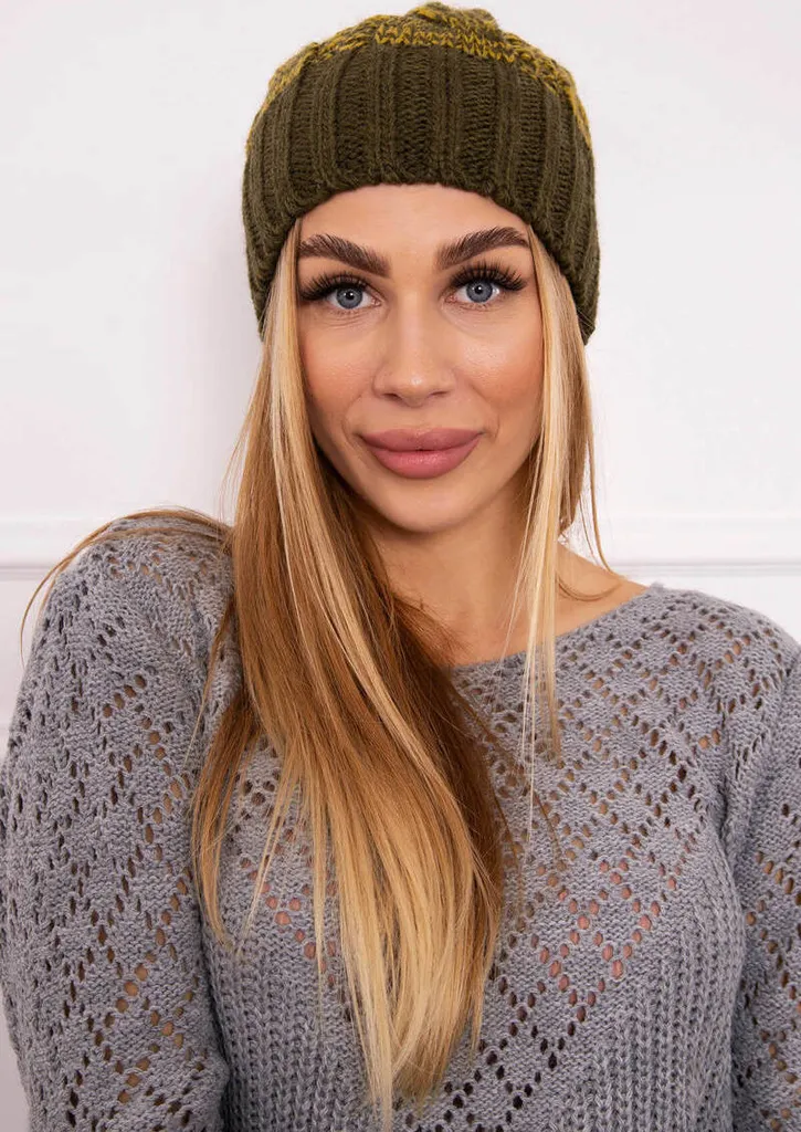Kesi Dámska čiapka Parigi cachi Universale - Berretto Trendy Donna Khaki