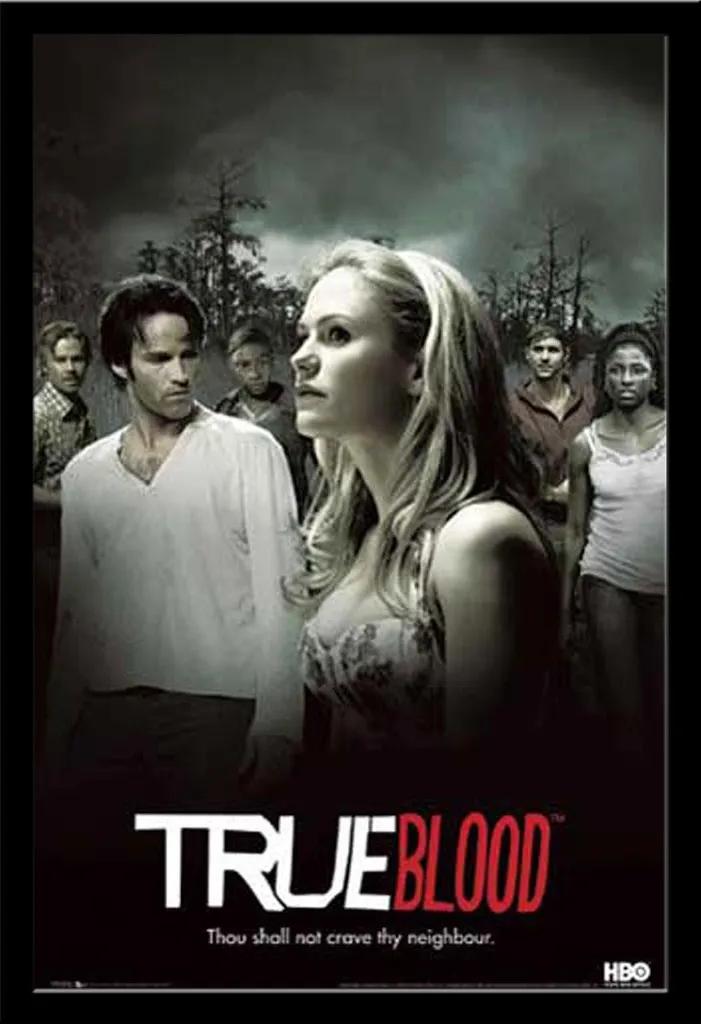Décoration murale True Blood : affiche encadrée cadre noir Shinsuke®