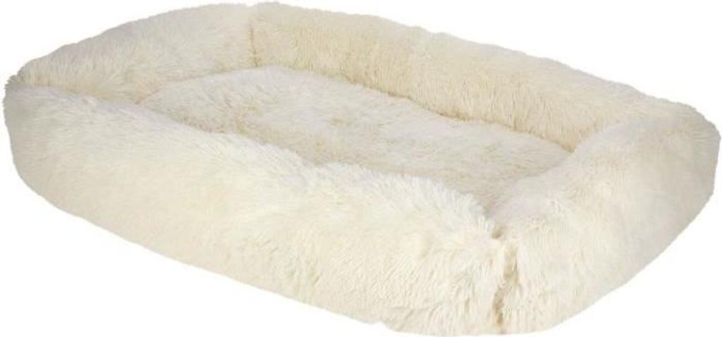 Hunde- und Katzenkorb Fluffy, 100 x 70 cm, Creme, Erhöhter Rand, Extra Weiche Polsterung