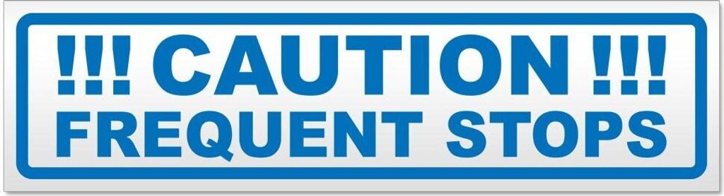 Kiwistar Caution Frequent Stops V2 Magnetschild Schild magnetisch - 30cm Blau - Magnetfolie für Auto PKW Kfz