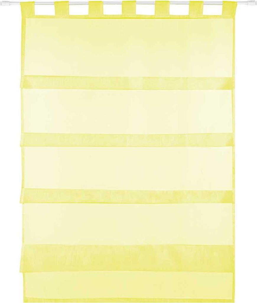 Gardine Raffoptik mit Schlaufe, Größe: 80x110cm, Farbe: Gelb