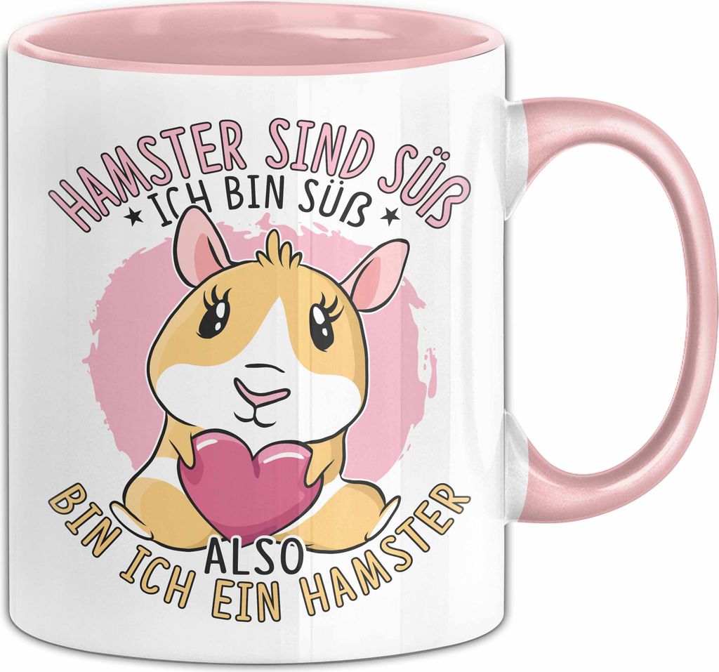 Hamster-Liebhaber Geschenk Tasse Mädchen Hamster Sind Süß Ich Bin Ein Hamster Kaffee-Becher (Rosa)