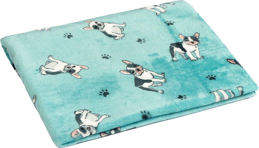 Babydecke ELLA - 75x100 cm - Blau,Weiß,Schwarz