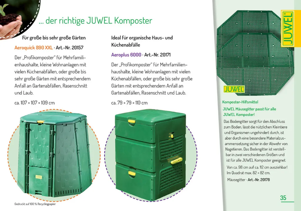 Bac à compost Juwel 600 litres avec couvercle actif : solution de jardin