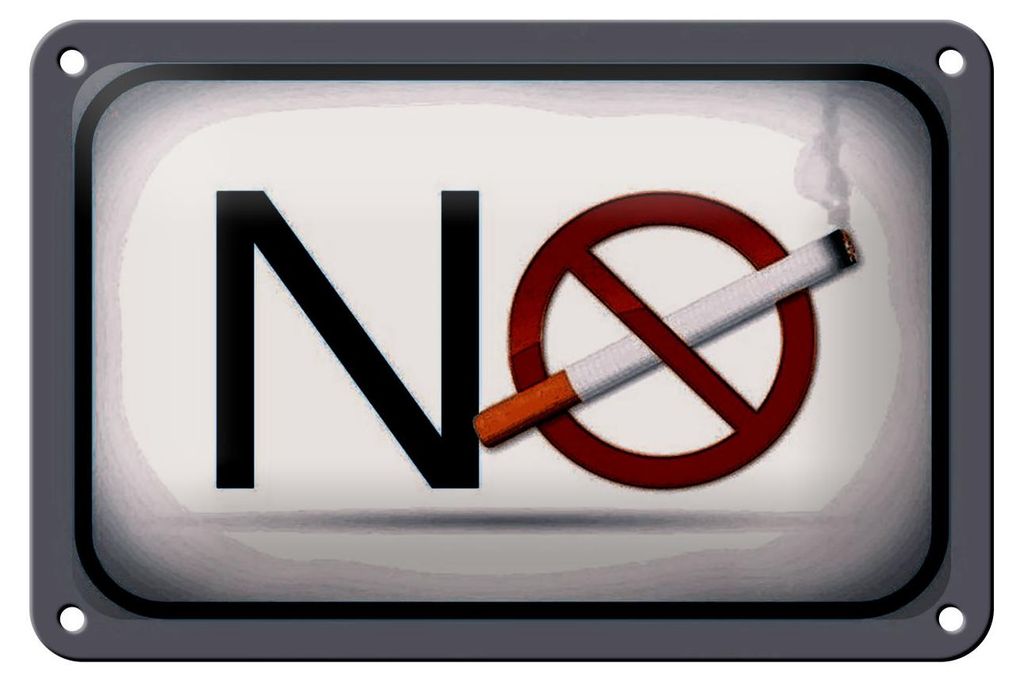 Blechschild Hinweis 18x12cm No smoking Rauchverbot