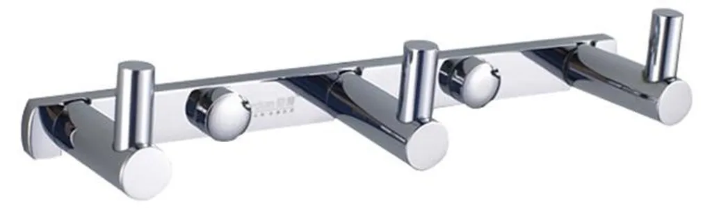 Accroche-serviette triple en laiton de salle de bain design chrome brossé