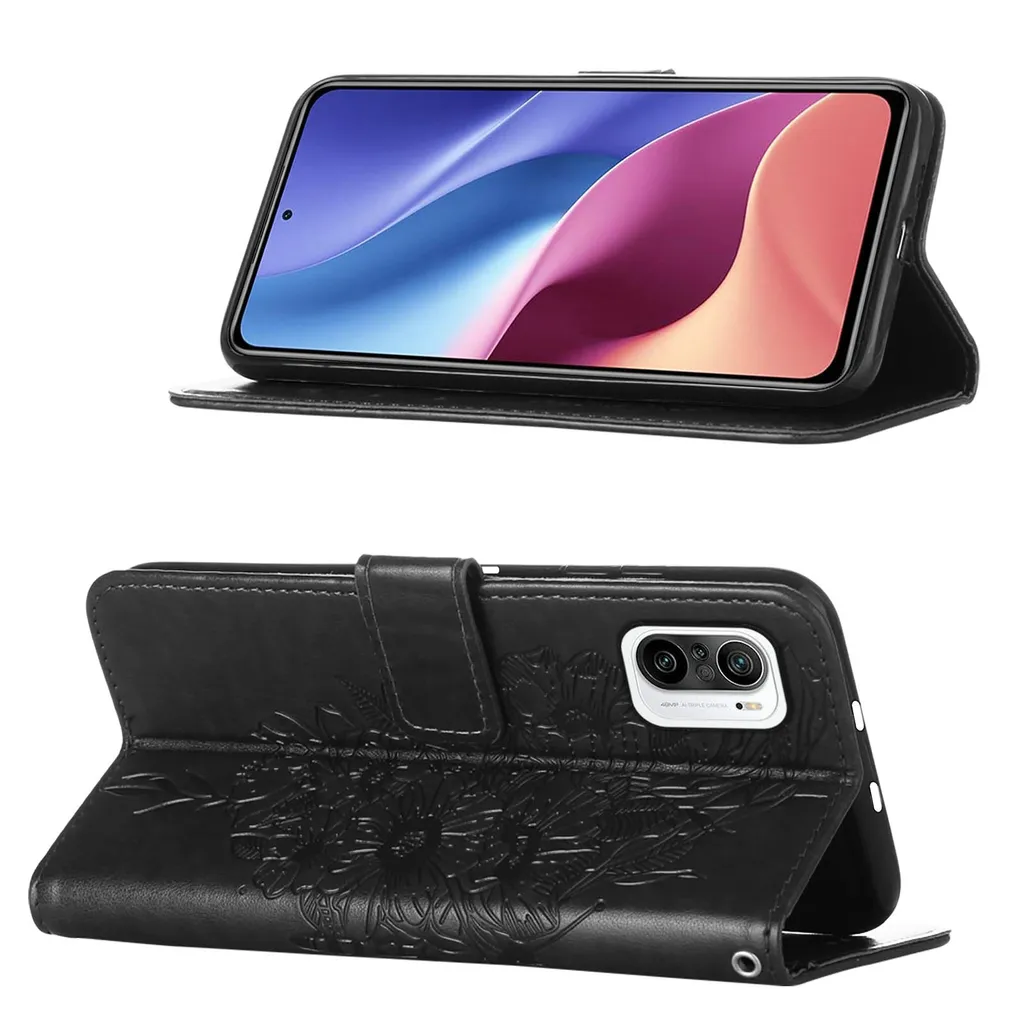 xinyunew Custodia per Xiaomi Poco F3 5G,Cover Xiaomi Poco F3 5G Libro,[Housse en Cuir PU Premium] [Etui à Rabat],Flip Cover per Phone Portafoglio per Xiaomi Poco F3 5G,Blu