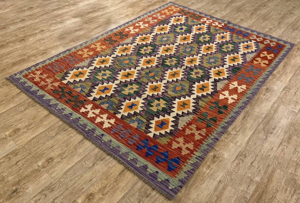 Teppich KELIM ORIGINAL | Farbe: Multi; Größe: 183x250 cm | strapazierfähig und leicht zu reinigen | Wohnzimmer | Schlafzimmer