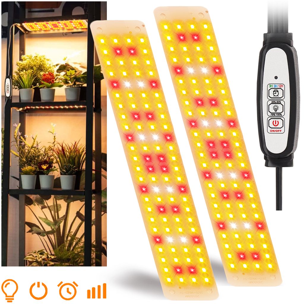 9W Pflanzenlampe LED Sonnenlicht mit 3/9/12H Timer,sechs Dimmungsebenen,192 LEDs Wachsen licht Grow Light für Zimmerpflanzen,Blumen,Gemüse