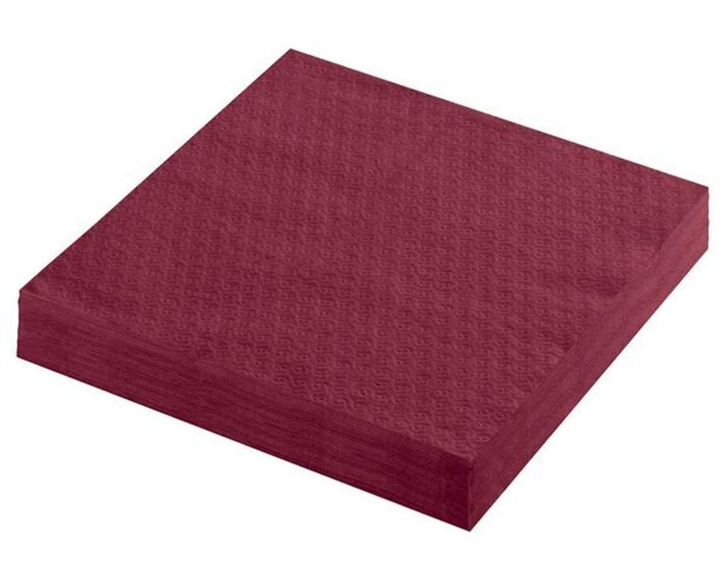 200x Servietten Prägeservietten 1-lagig 33 x 33 cm bordeaux Produktbild 