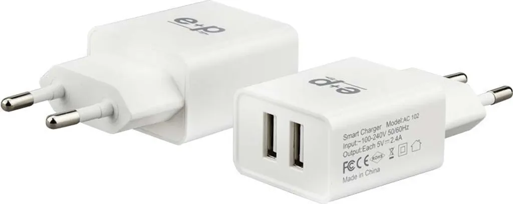 Chargeur USB pour smartphone et tablette E+P Elektrik AC102 ws