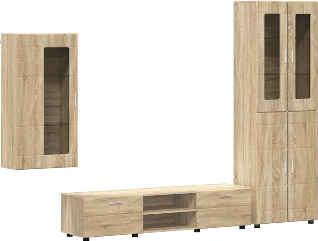 TV-Schrankset mit Schubladen FLORIN Sonoma-Eiche Holzwerkstoff