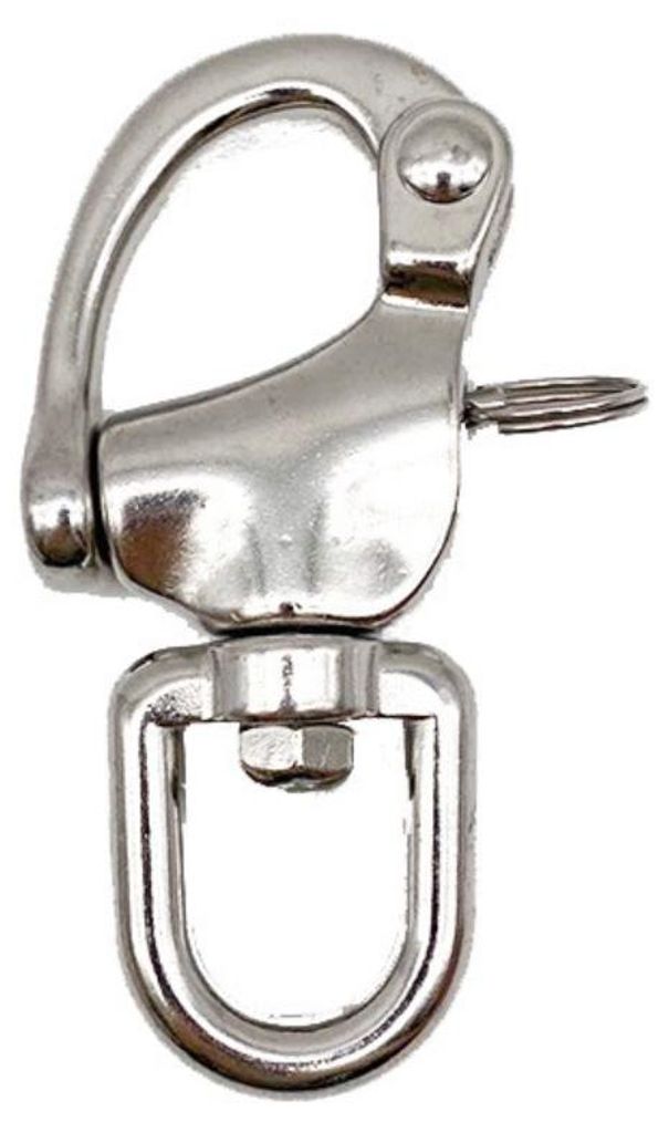INF Ring-Dreh-Schnappschäkel 316 Edelstahl 12.8cm Schnellverschluss Segeln