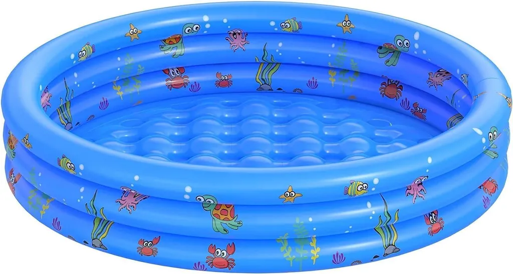 Bassin de jeu gonflable bleu pour jeunes enfants et bébés en jardin