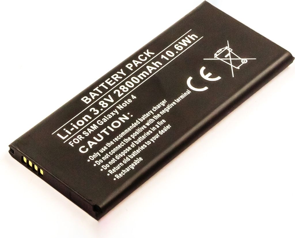 Akku für Samsung Galaxy Note 4 Li-Ion 3,85 Volt 2800 mAh schwarz.