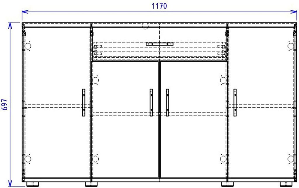 Kommode Sideboard Highboard Mehrzweckschrank Anrichte Produktbild 3