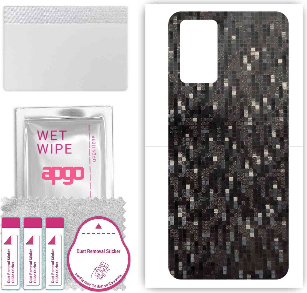 apgo Rückseite Schutzfolie, Skin, kompatibel mit Realme X7 Max, Hinten Displayschutzfolie aus Vinylfolie, kratzfest, einfache Montage - Carbon Bla...