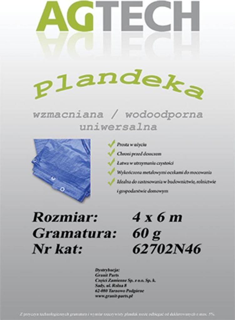 Verstärkte Plane BLAU 4 x 6 m 62702N46 PL 4/6
