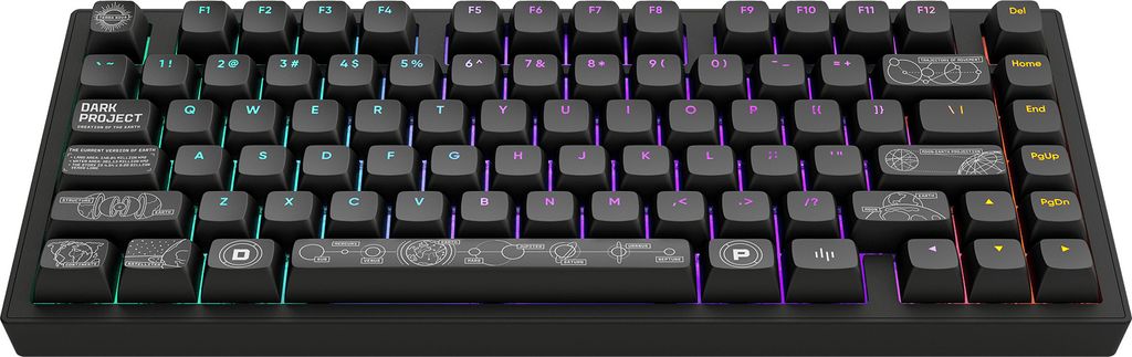 DARK PROJECT Aluminum Terra Nova (Schwarz) Kabellose Mechanische Gaming-Tastatur 75% (US English) [ANSI]