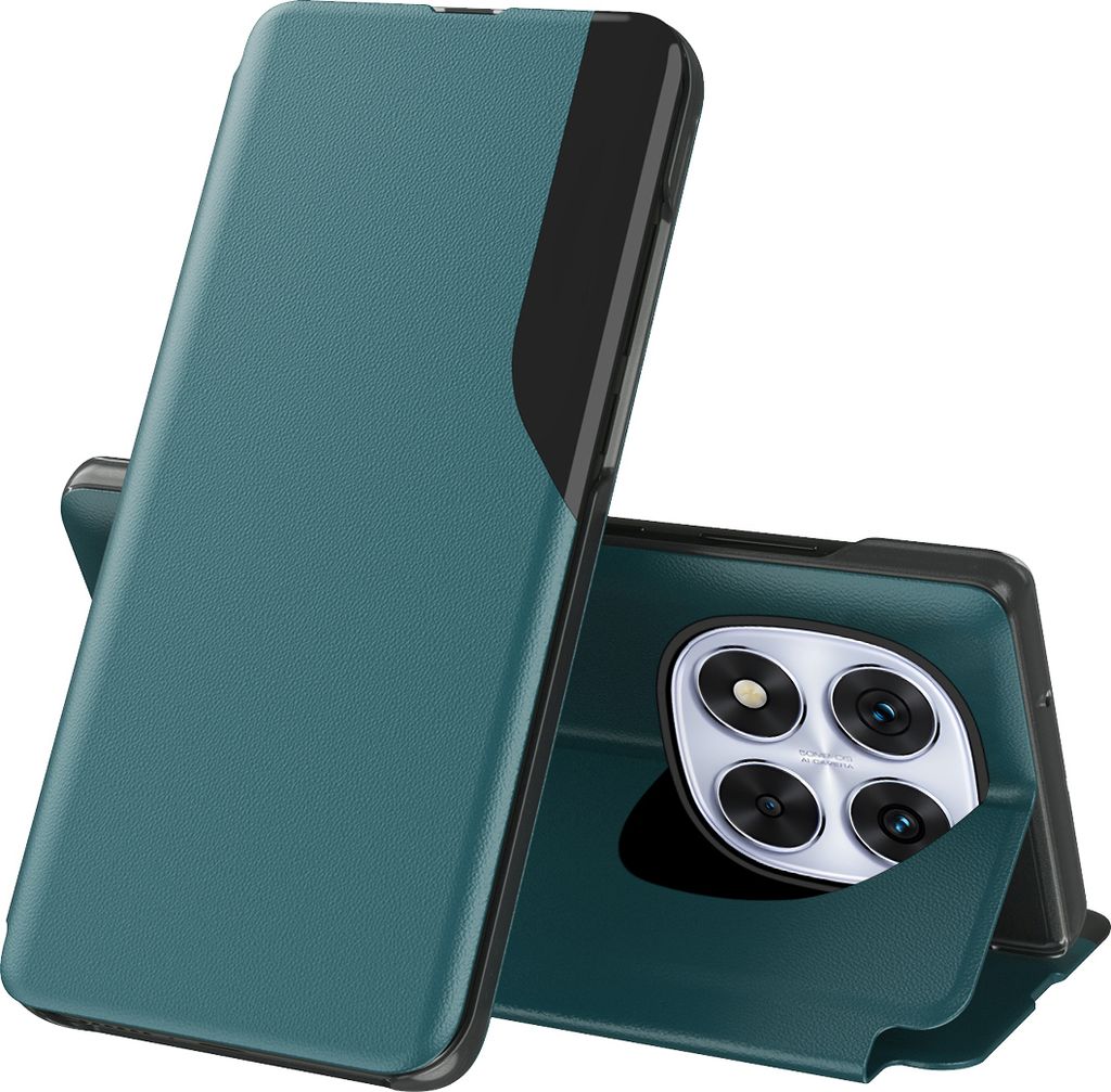 Dünn Flip Stand Cover Kunstleder Schutzhülle für Xiaomi Redmi Note 14 Pro 5G Grün