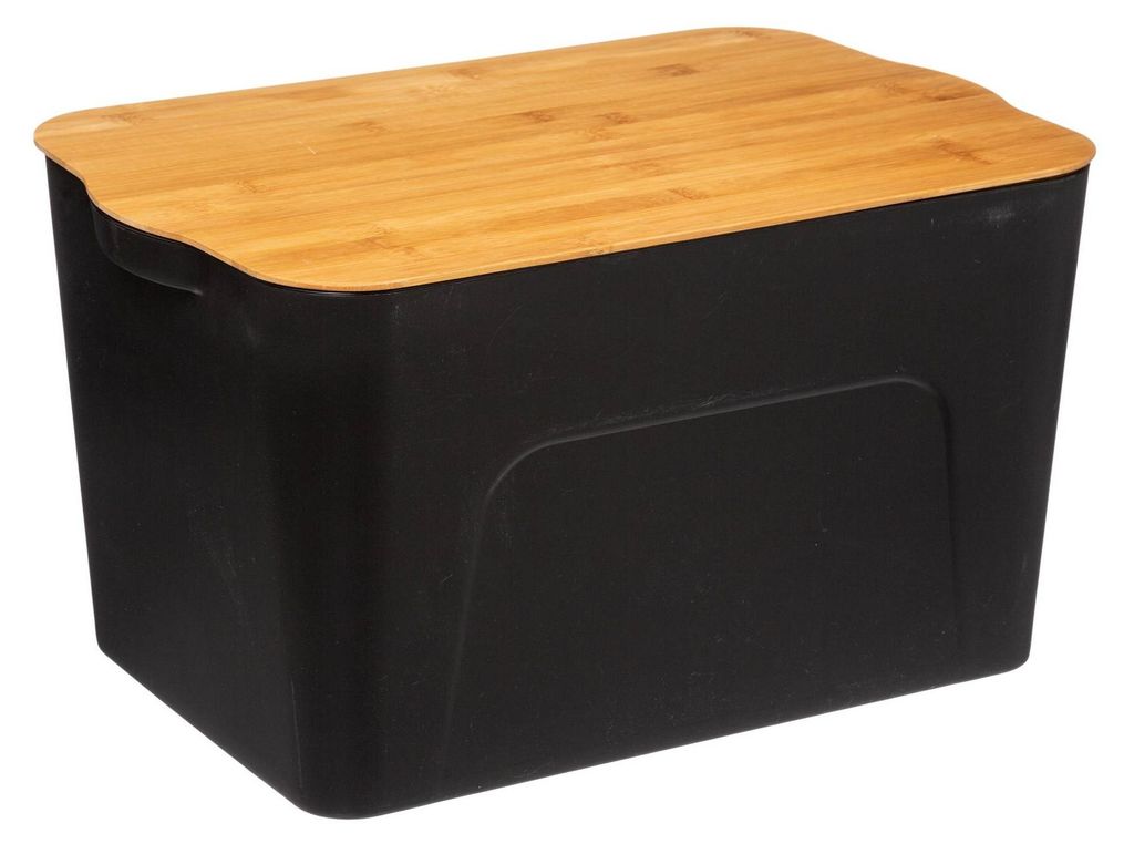 Aufbewahrungsbox aus Kunststoff mit Bambusdeckel, 24 l Produktbild 