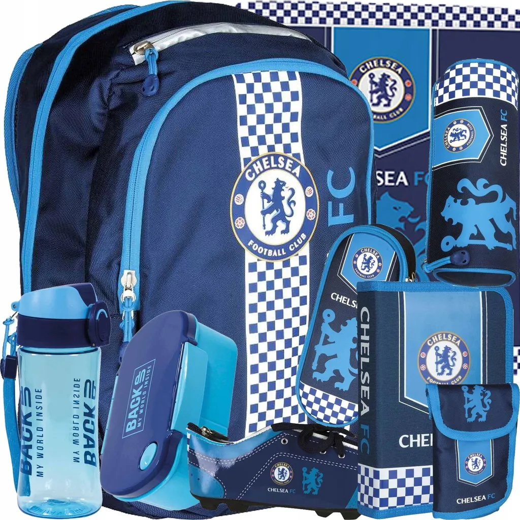 Sac à dos Chelsea 9 pièces avec trousse - Cartable scolaire ergonomique
