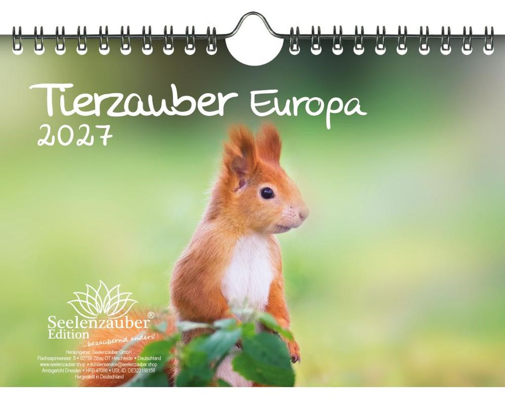 Tierzauber Europa DIN A5 Kalender für 2027 Tiere Wald Natur Baum - Seelenzauber