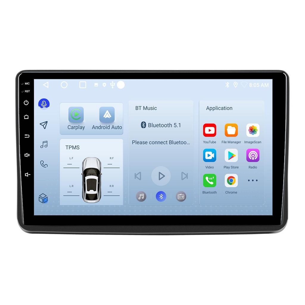 Autoradio Android 9 pouces 64 Go pour Fiat Panda 169 Image du produit 
