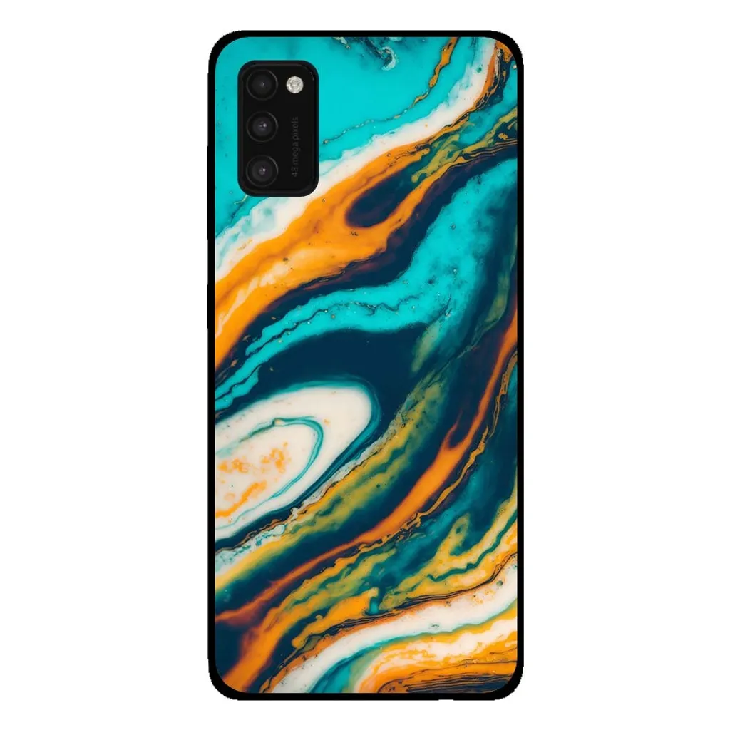 Smartphonica Custodia per Samsung Galaxy A41 in marmo - cover posteriore in marmo - Verde - 1