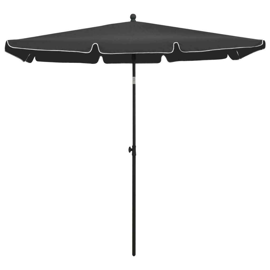 vidaXL Ombrellone con asta 210x140 cm antracite Immagine del prodotto 