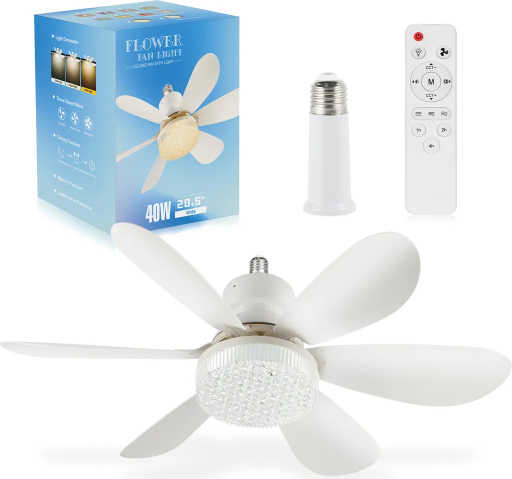 Ventilateur de plafond silencieux avec éclairage pour dormir au frais