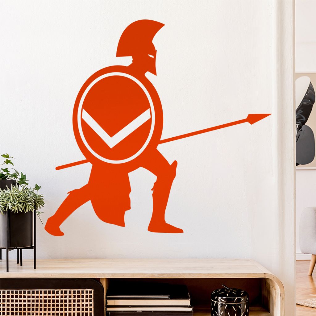 Spartaner Sparta Kämpfer I Wandtattoo Wandaufkleber Wall Sticker - Dekoration, Küche, Wohnzimmer, Schlafzimmer, Badezimmer