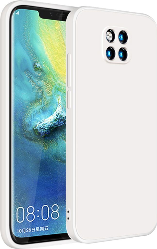 Huawei Mate 20 Pro Hülle, LaimTop Slim Liquid Silikon Gel Gummi Schutzhülle für Huawei Mate 20 Pro Weiß