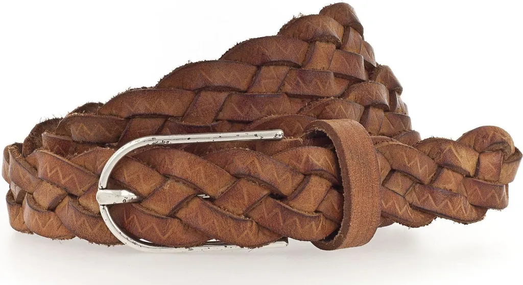 Cintura Intrecciata Vanzetti W105 Cognac Terracotta - Vera Pelle Donna