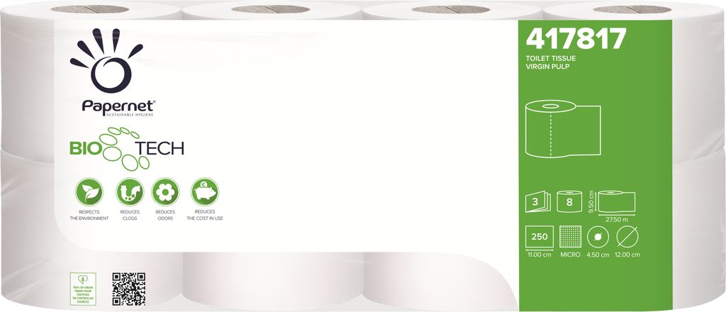 Papernet Toilettenpapier 417817 3lg 250Bl 7x8Rl
