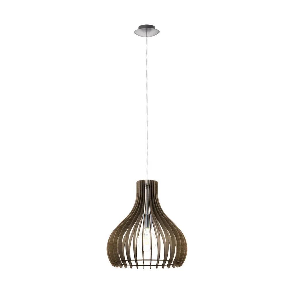Suspension pour Table à Manger Tindori Bois Brun Foncé et Nickel Eglo